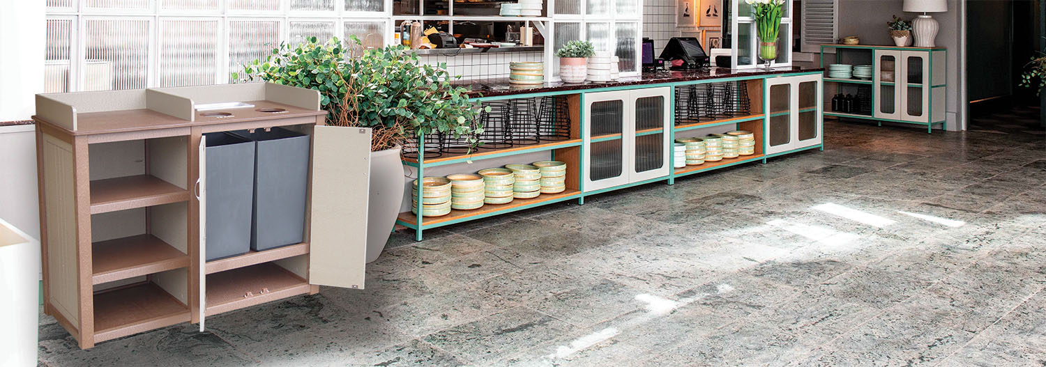 double bussing station tray station