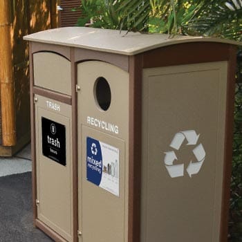 curved top custom recycling bins