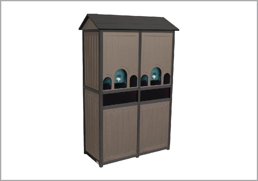 easycare double water cooler enclosure with waste and recycling