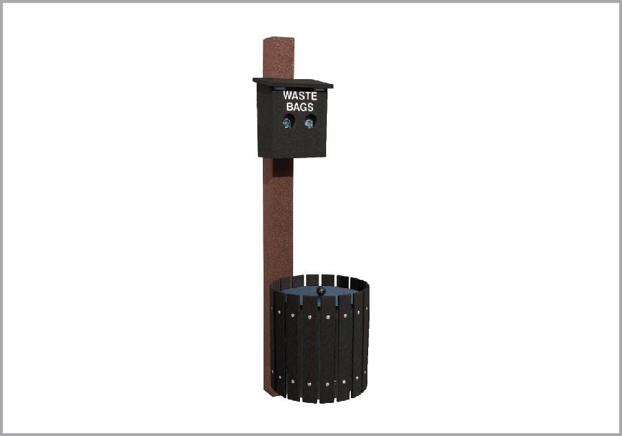 easycare dog waste station with 10 gallon recyling bin