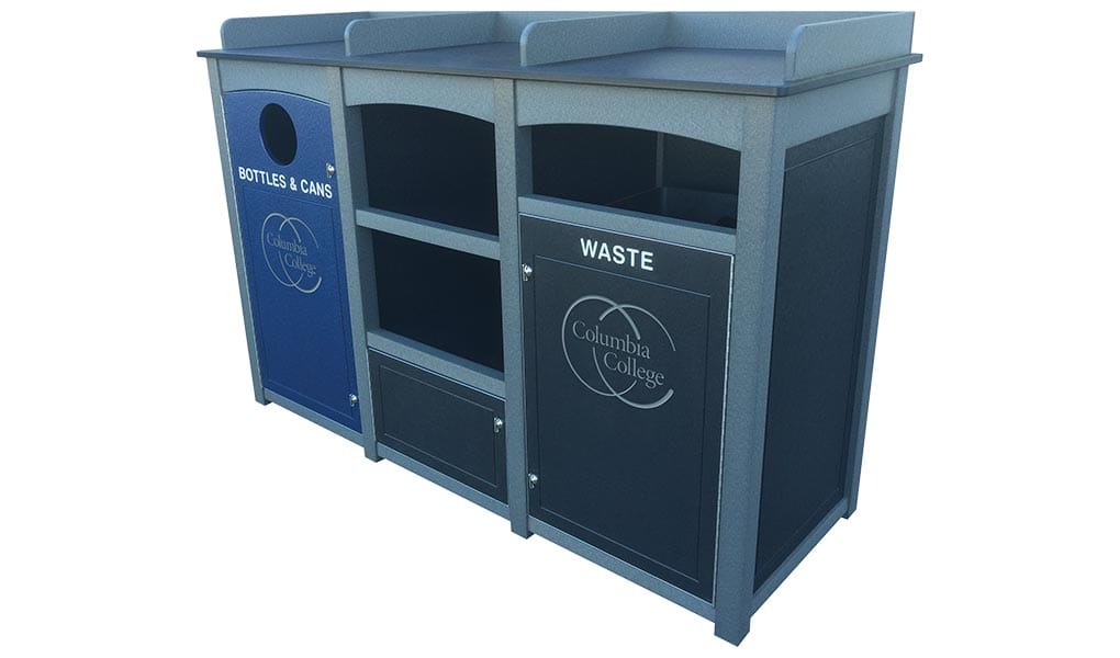 emerald series custom recycling bins