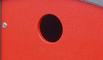 small circle restrictive opening on custom recycling bin