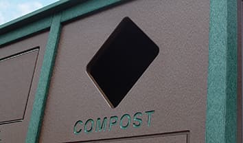 diamond restrictive opening on custom recycling bin