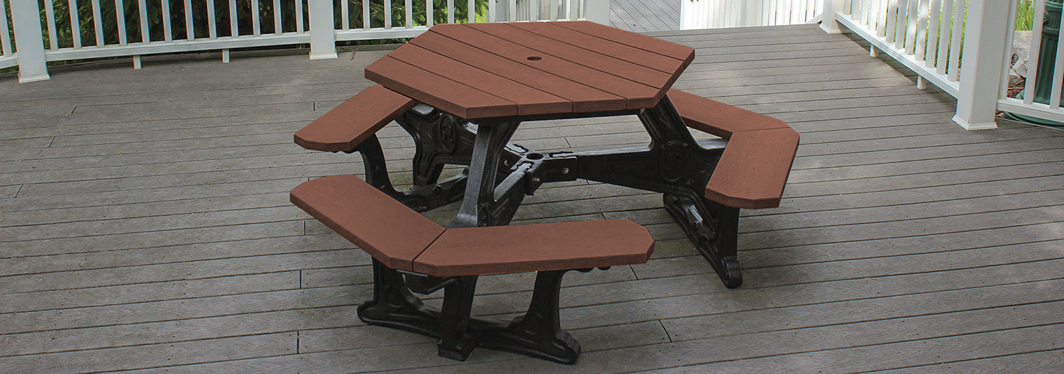 easycare plaza hexagon picnic table