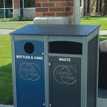sloped top custom recycling bins