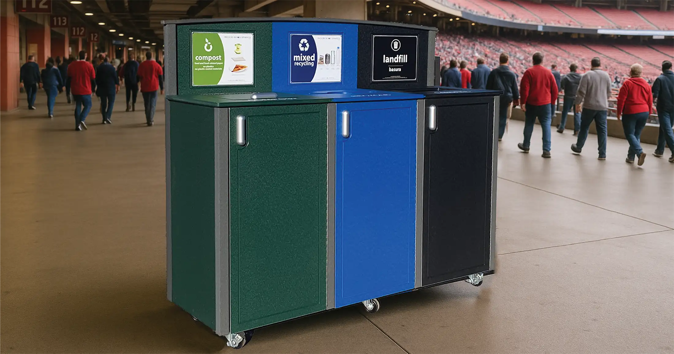 Waste and recycling solutions for stadiums and event venues